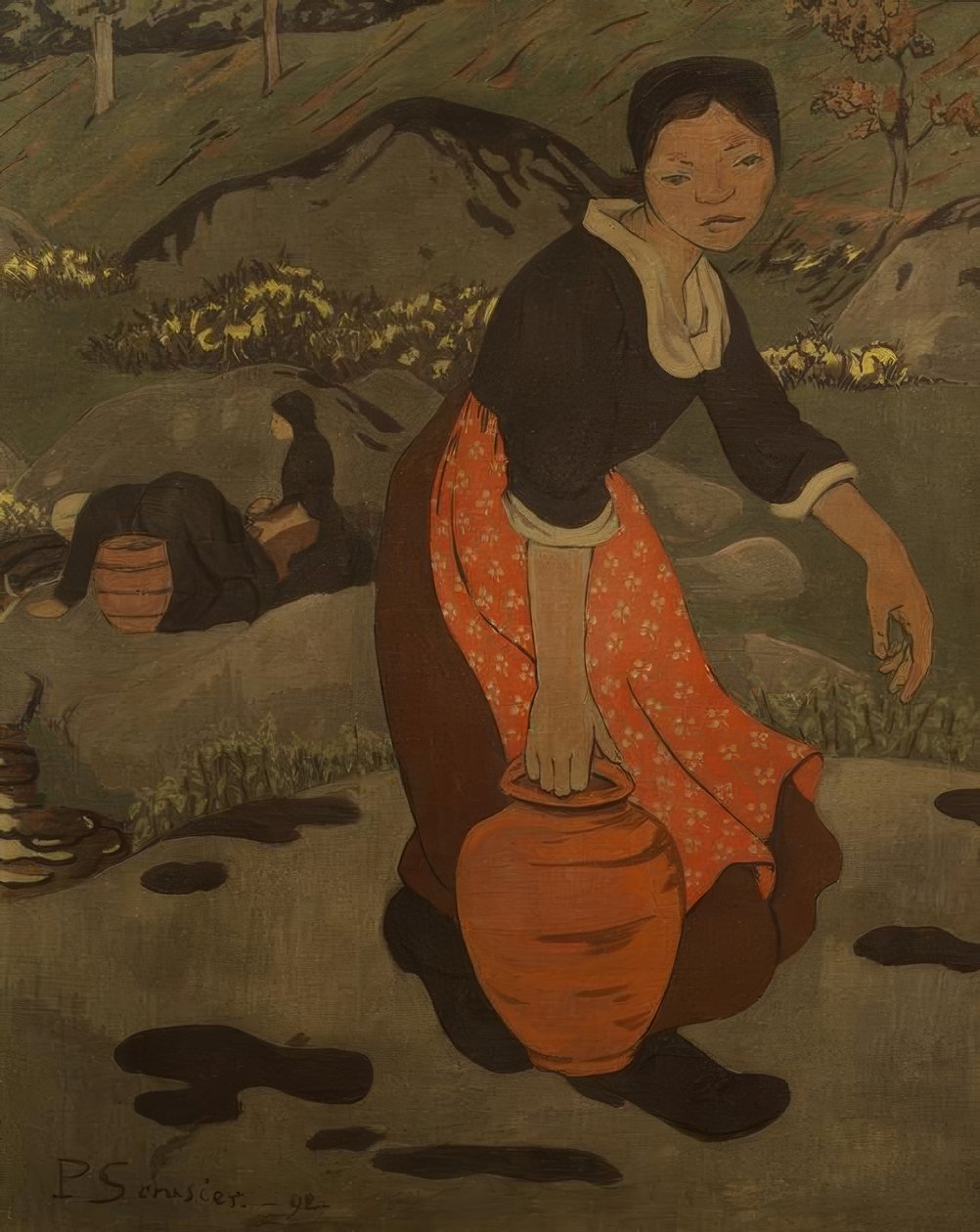 Ung bretonsk kvinne med en kanne av Paul Sérusier