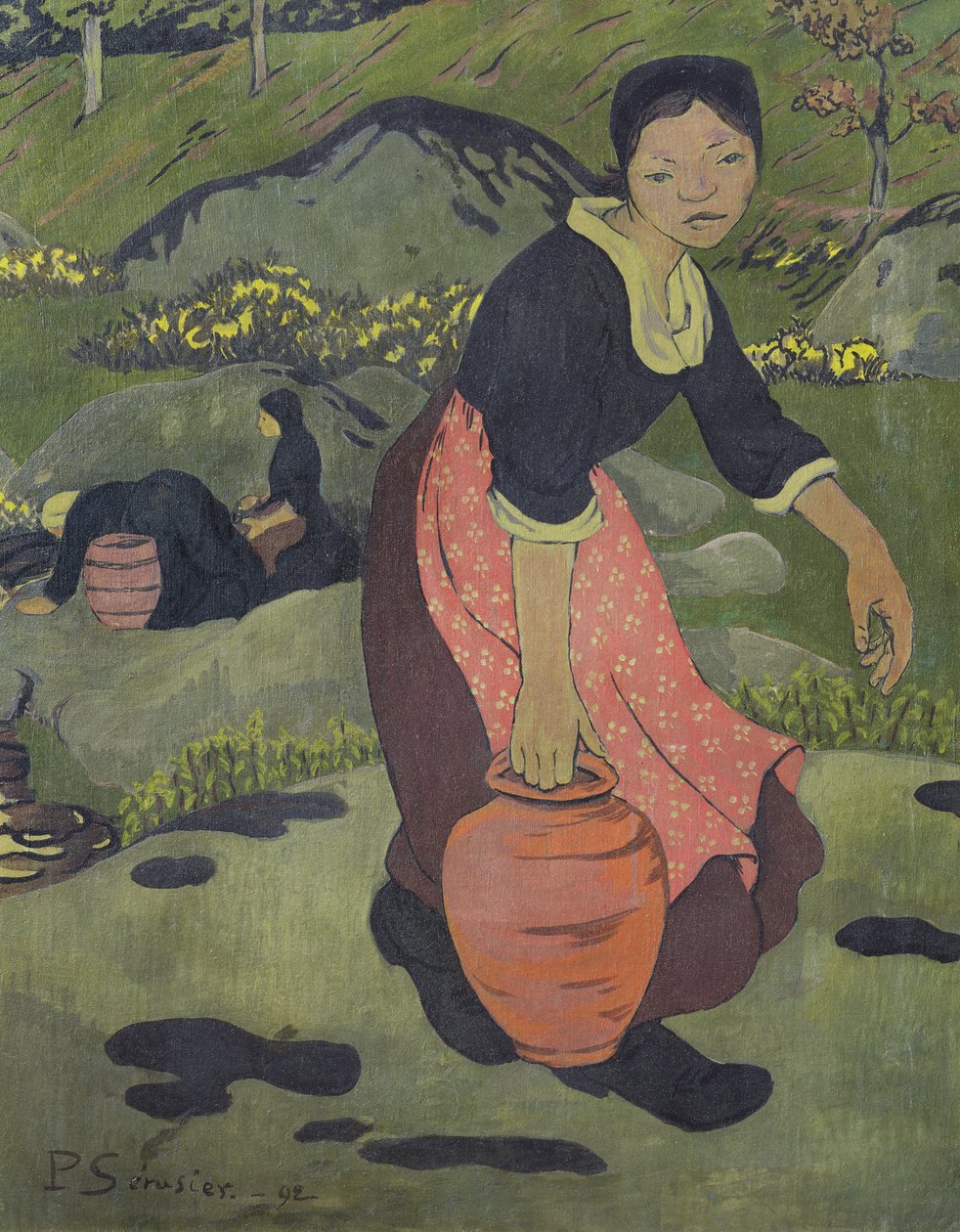 Ung bretonsk jente med en kanne, 1892 av Paul Sérusier