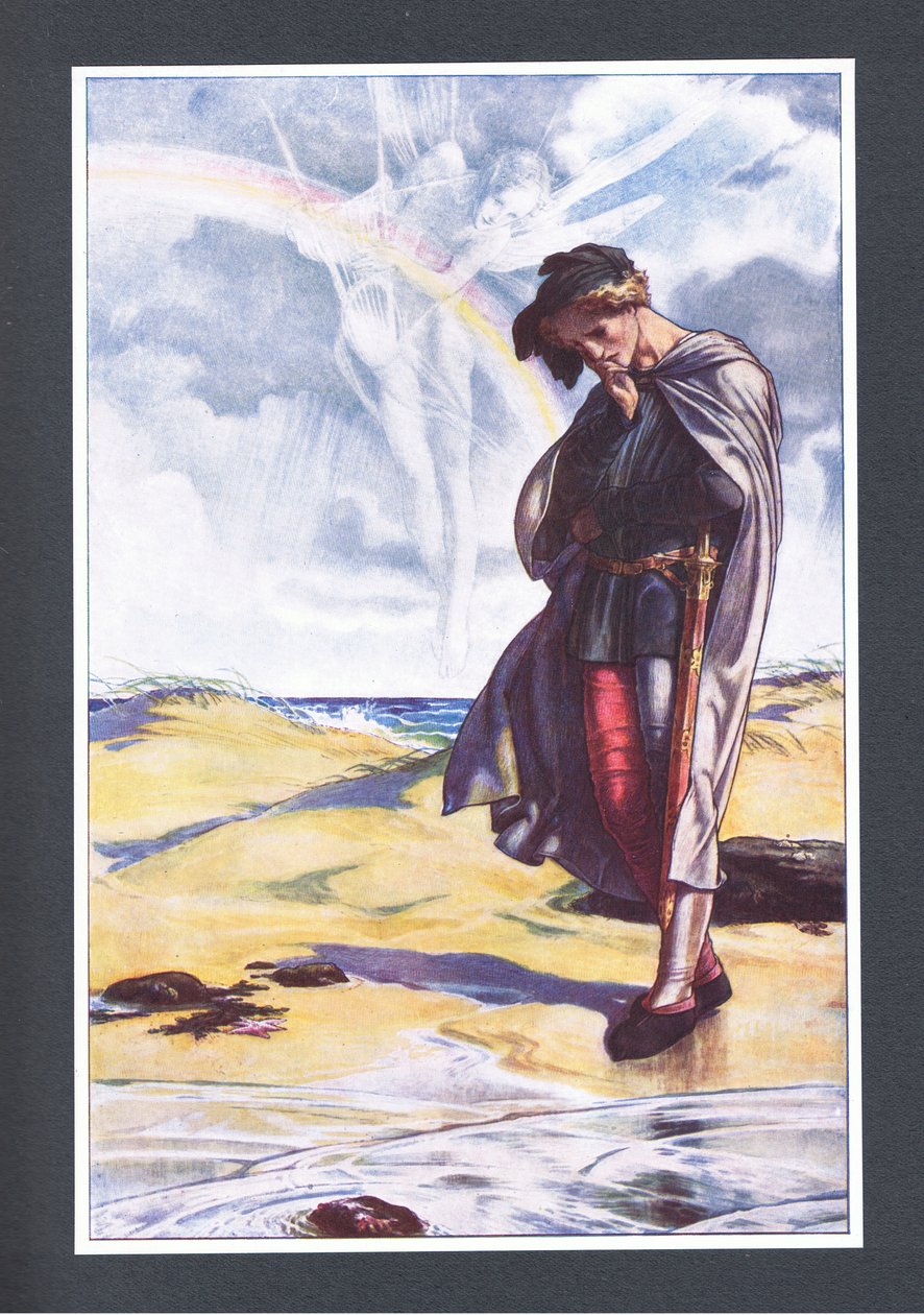 Kom til den gule sanden, illustrasjon fra The Tempest, 1908 av Paul Vincent Woodroffe