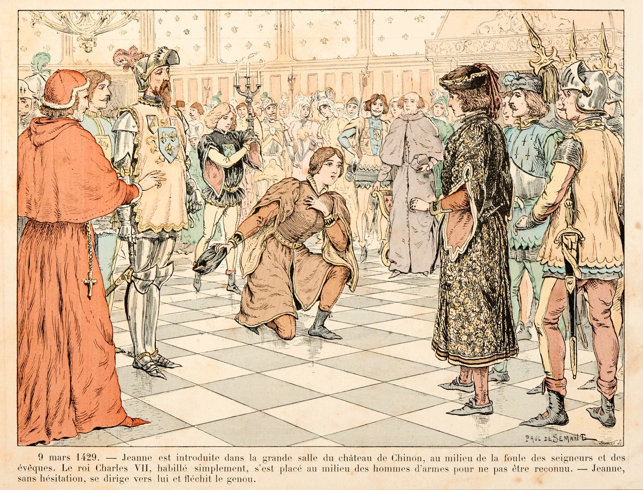 Illustrasjon hentet fra boken "" Joan of Arc "" av Theodore Cahu og illustrert av Paul De Semant (1855-1915): Den 9. mars av Paul de Semant
