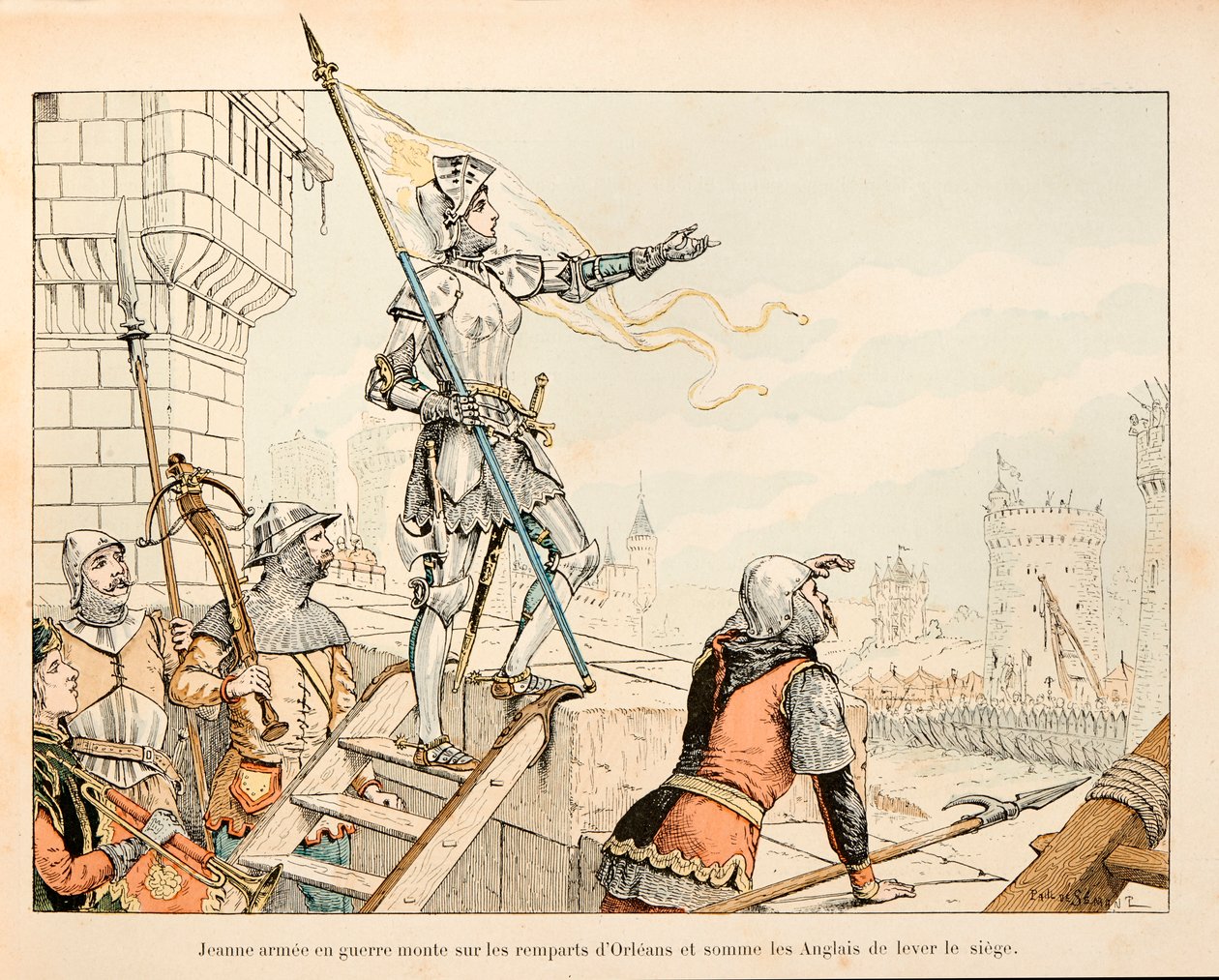 Illustrasjon hentet fra boken "" Joan of Arc "" av Theodore Cahu og illustrert av Paul De Semant (1855-1915): Jeanne d