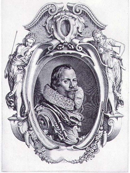 Selvportrett, gravert av Simon de Passe (1595-1647) 1622 (gravering) av Paul van (after) Somer