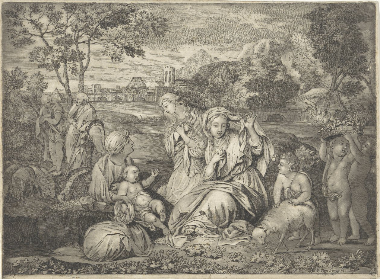 Moses i rushkurven Catherines mystiske ekteskap av Paul van Somer (II)