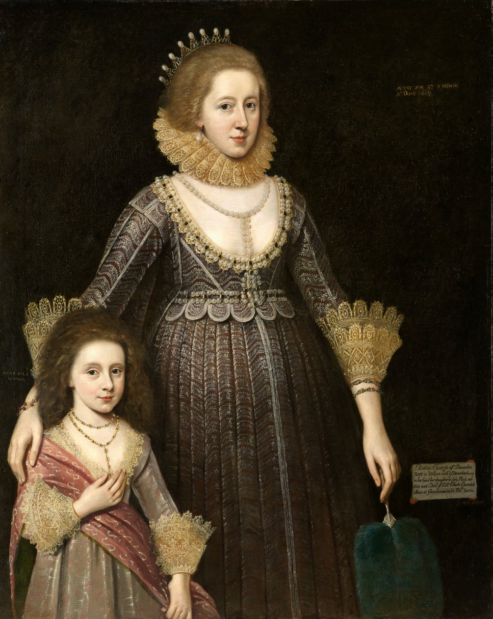 Christian, Lady Cavendish, senere grevinne av Devonshire (1598-1675), og hennes datter av Paul van Somer