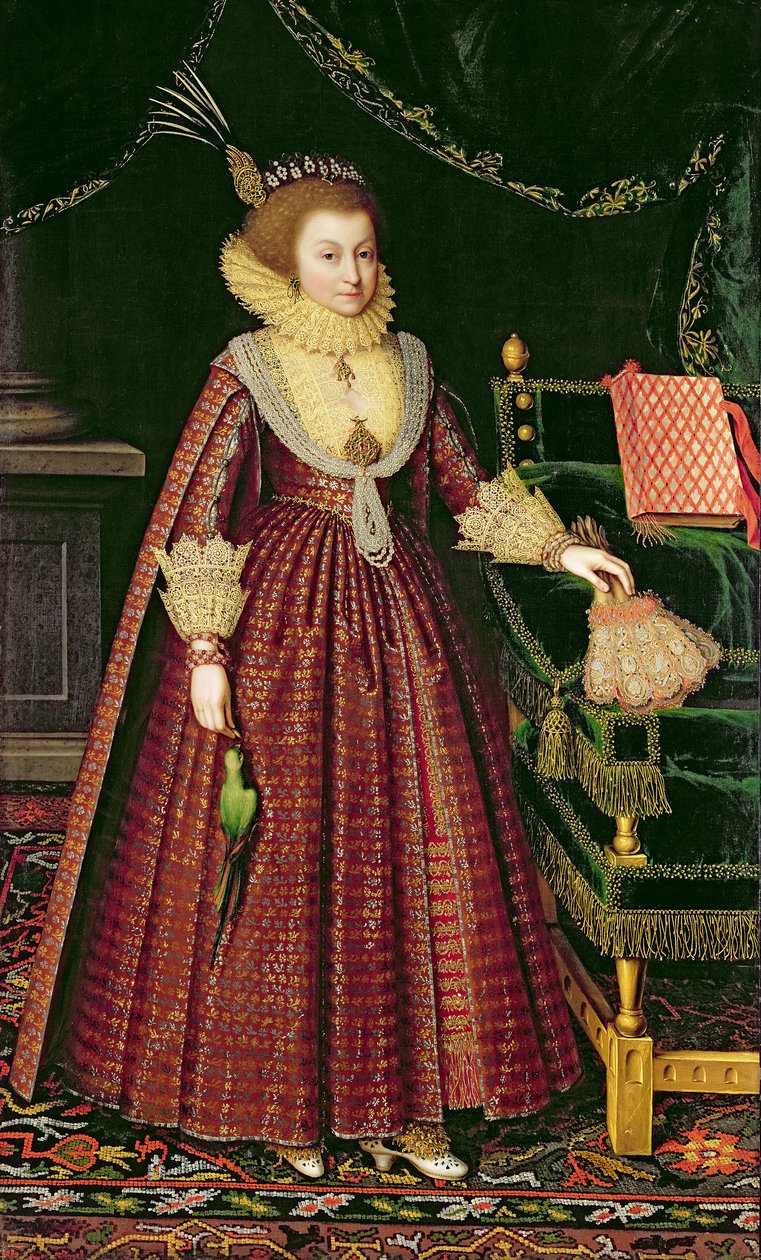 Portrait of a Lady, muligens Elizabeth, grevinne av Kellie, ca. 1619-20 (olje på lerret) av Paul van Somer