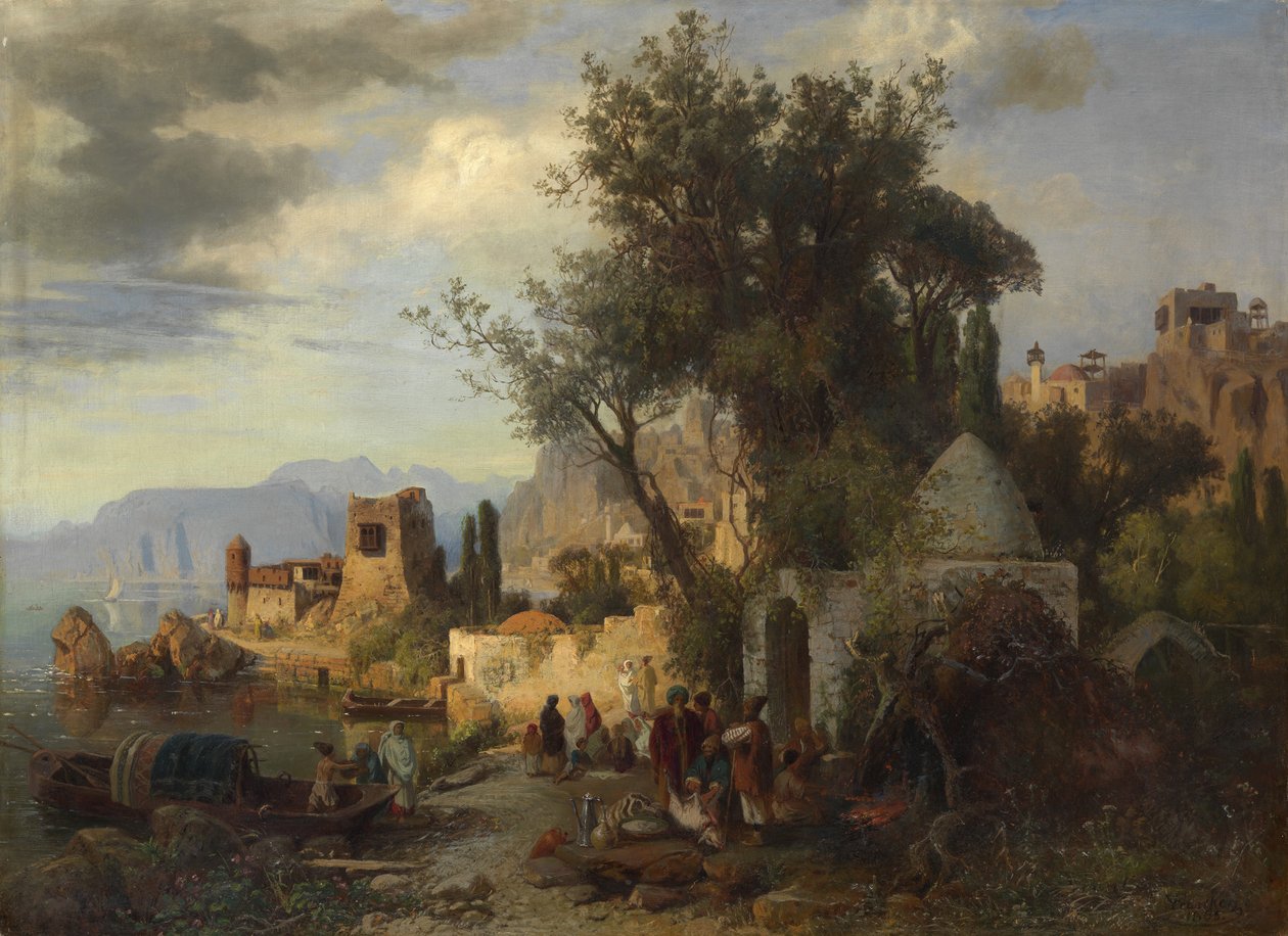 Kveld ved Kura-elven nær Tiflis av Paul von Franken