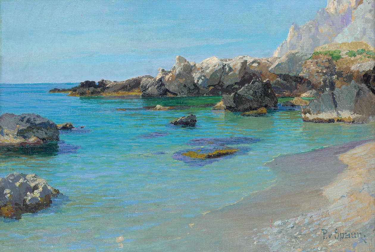 På Caprikysten (olje på lerret) av Paul von Spaun