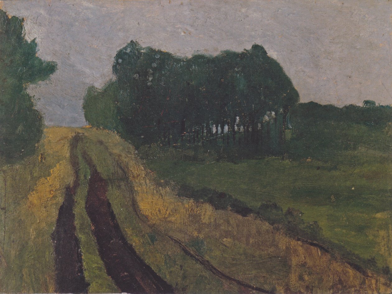 Kveldslandskap med furutrær av Paula Modersohn Becker
