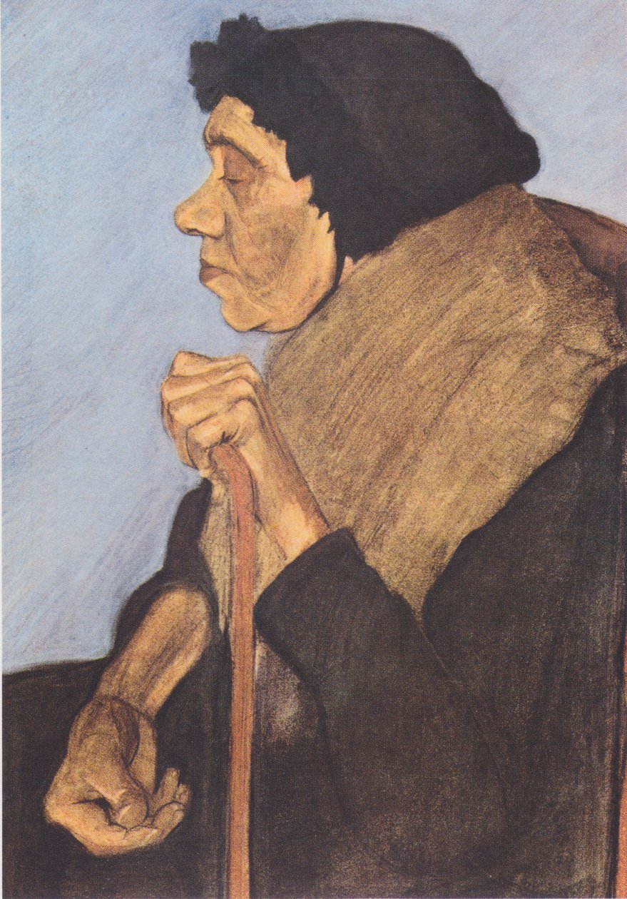 Gammel blind sittende kvinne av Paula Modersohn-Becker