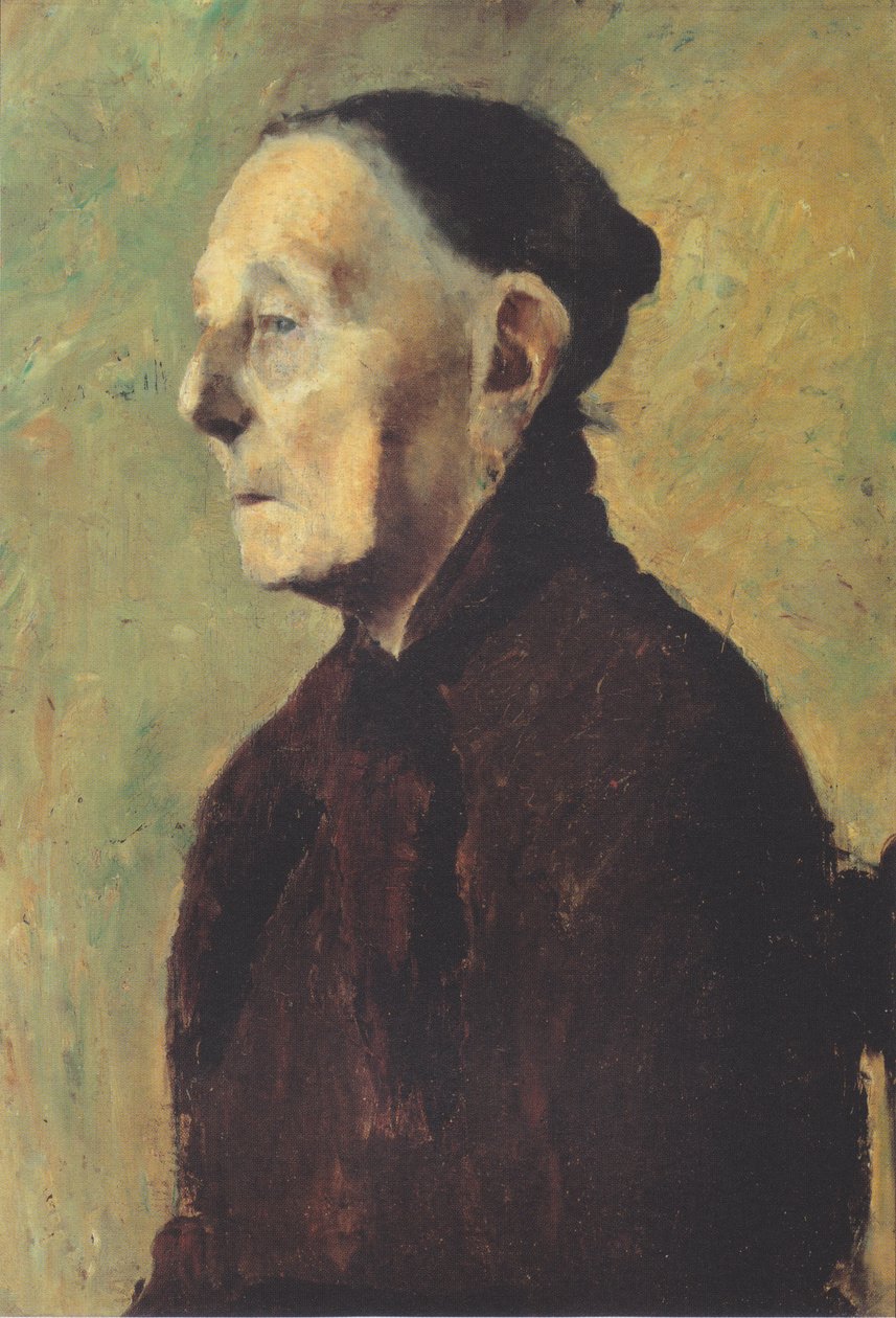 Halvlangt portrett av en gammel kvinne i profil av Paula Modersohn-Becker