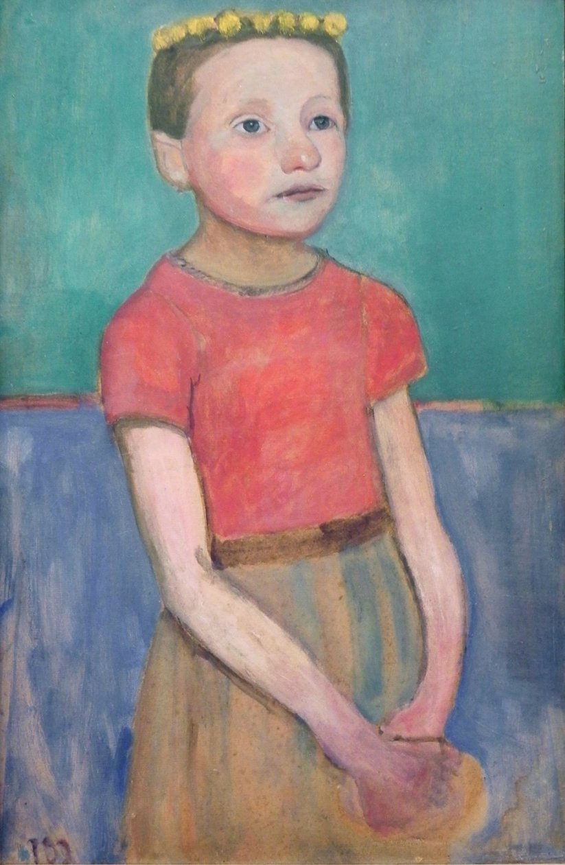 Halvlang portrett av en omtrent 12 år gammel italiensk jente av Paula Modersohn Becker