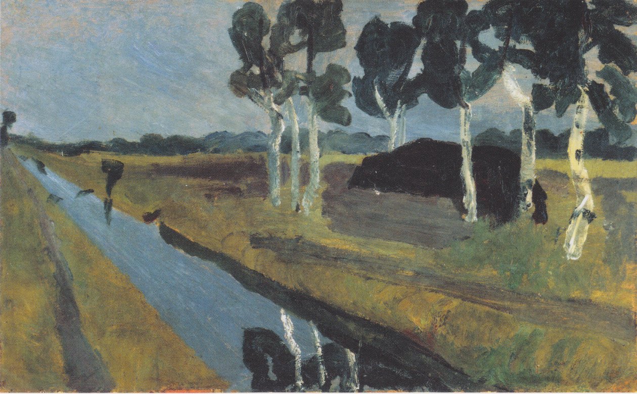 Grått landskap med myrkanal av Paula Modersohn Becker