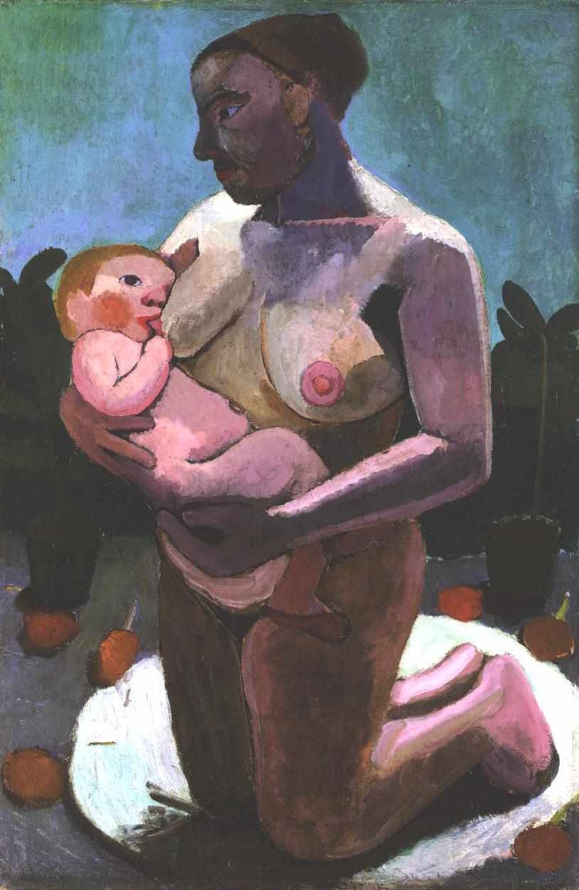 Knelende mor med barn av Paula Modersohn Becker