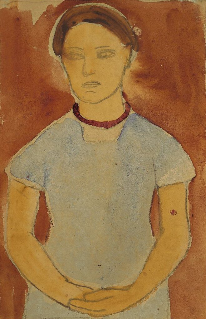 Lee Hoetger foran blomster av Paula Modersohn Becker