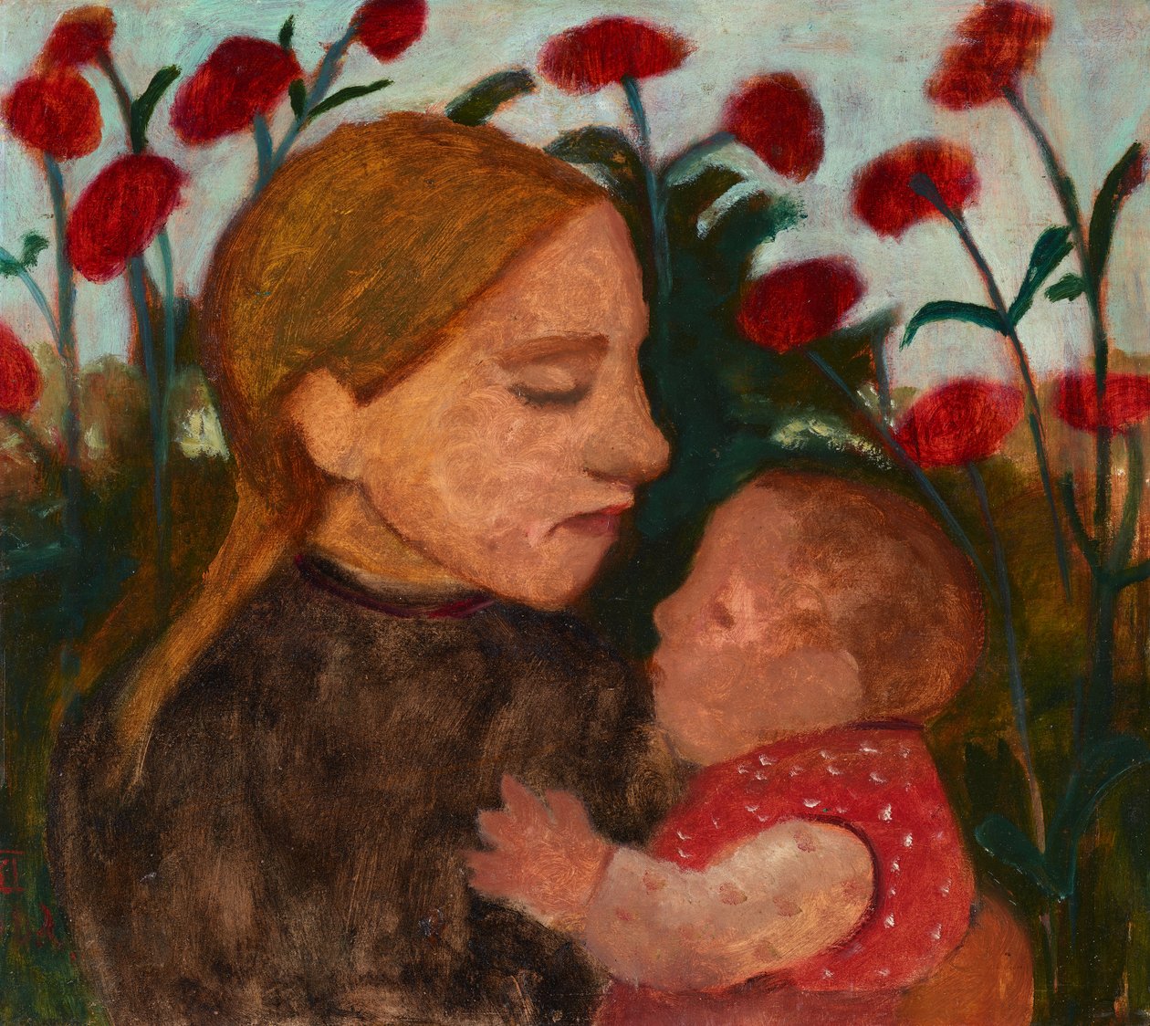 Mor og barn, ca. 1904 (olje på papp) av Paula Modersohn Becker