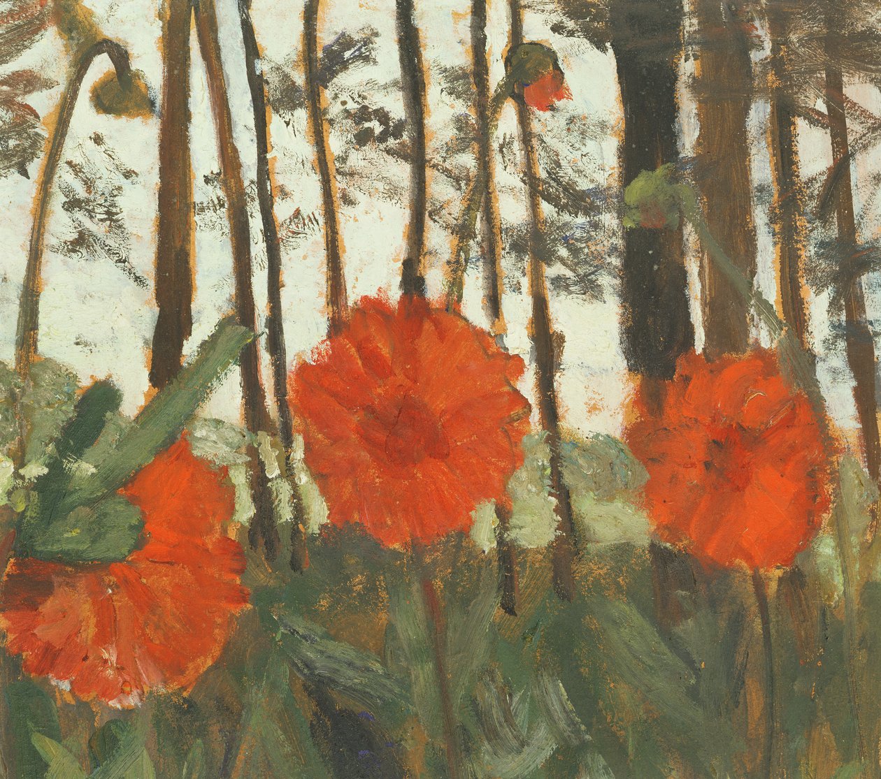 Valmuer på kanten av en skog av Paula Modersohn Becker