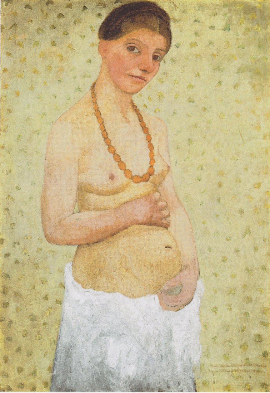 Selvportrett på 6-års bryllupsdagen av Paula Modersohn Becker