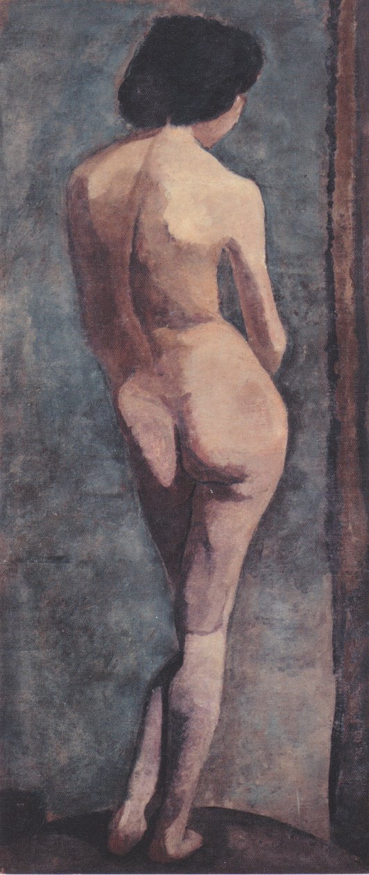 Stående kvinnelig naken bakfra av Paula Modersohn Becker