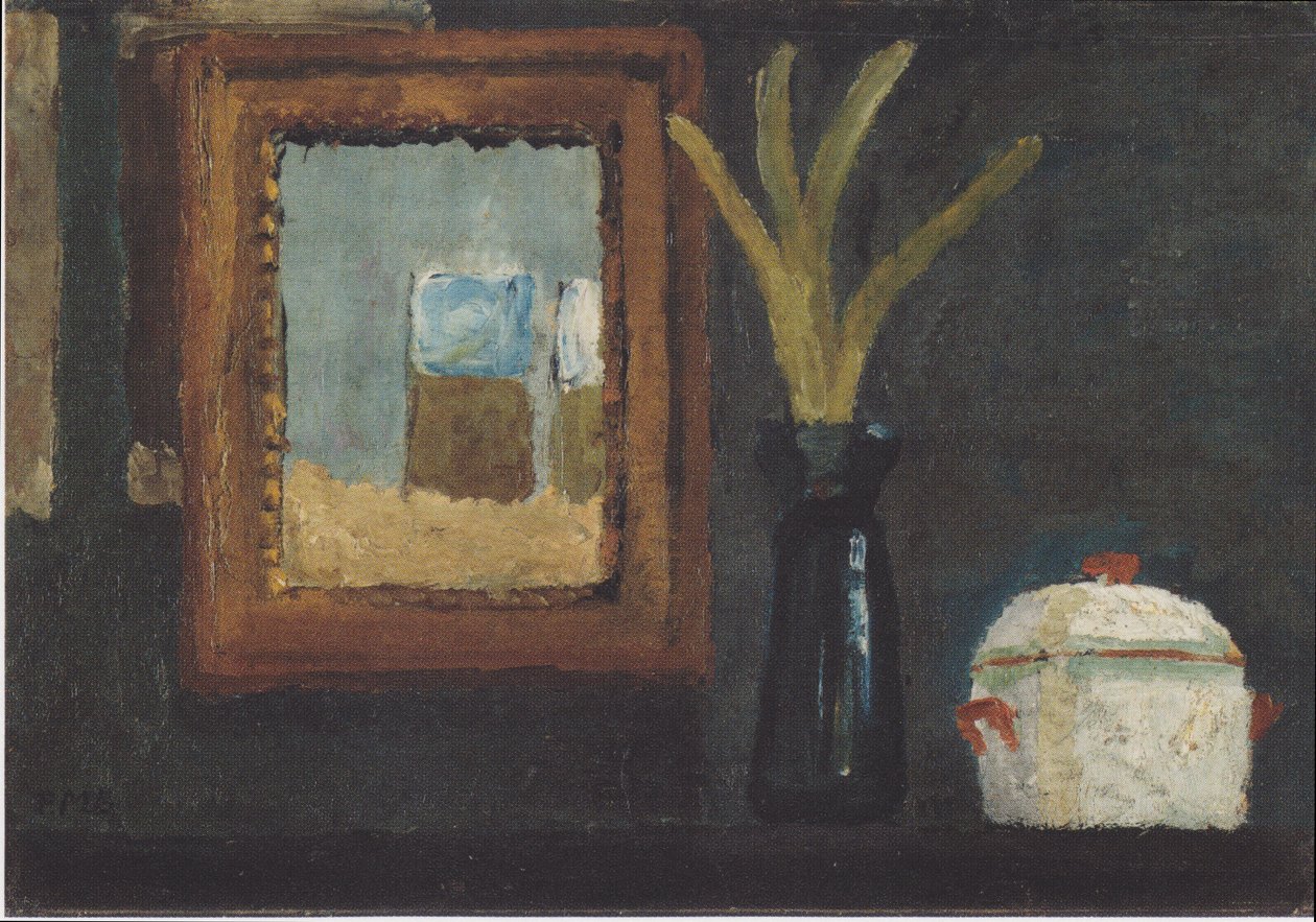 Stilleben med sukkerskål og hyasint i glass av Paula Modersohn Becker