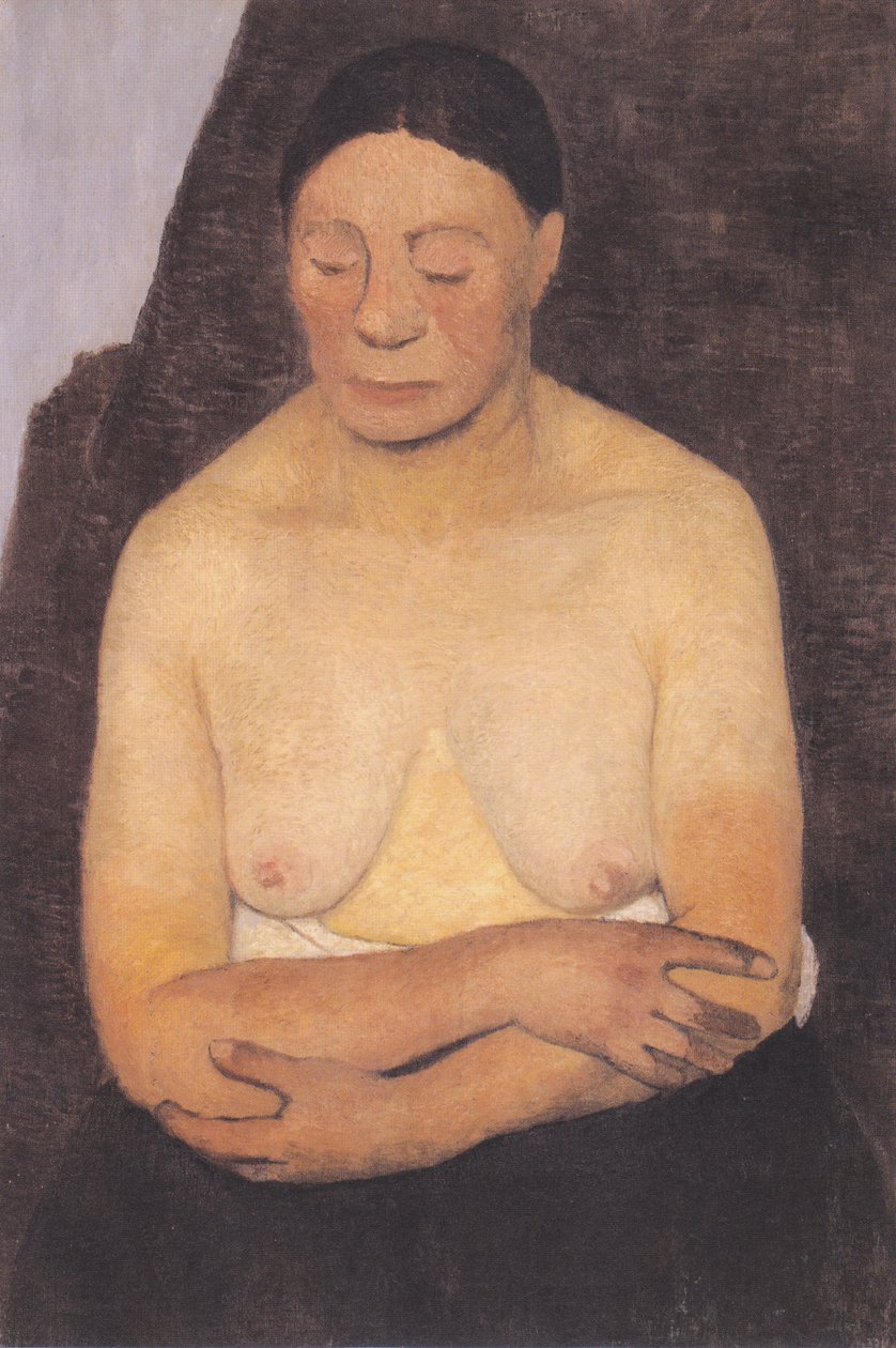 Kvinne semi-naken av Paula Modersohn Becker