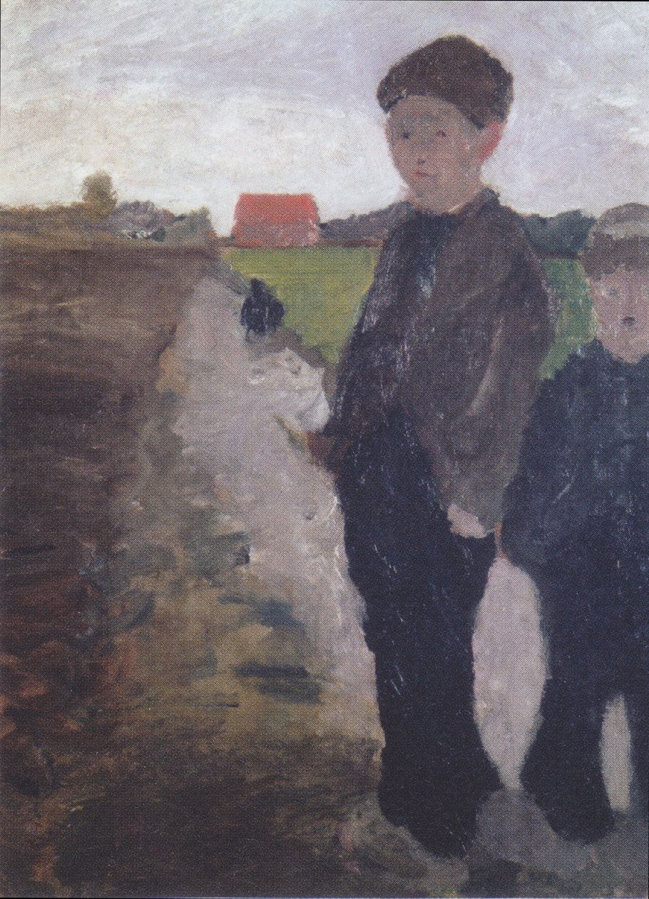 To gutter på myrkanalen av Paula Modersohn Becker