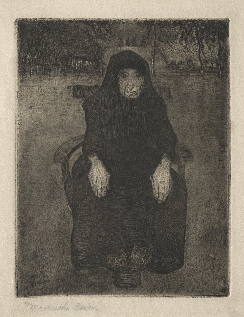 Sittende gammel kvinne av Paula Modersohn-Becker