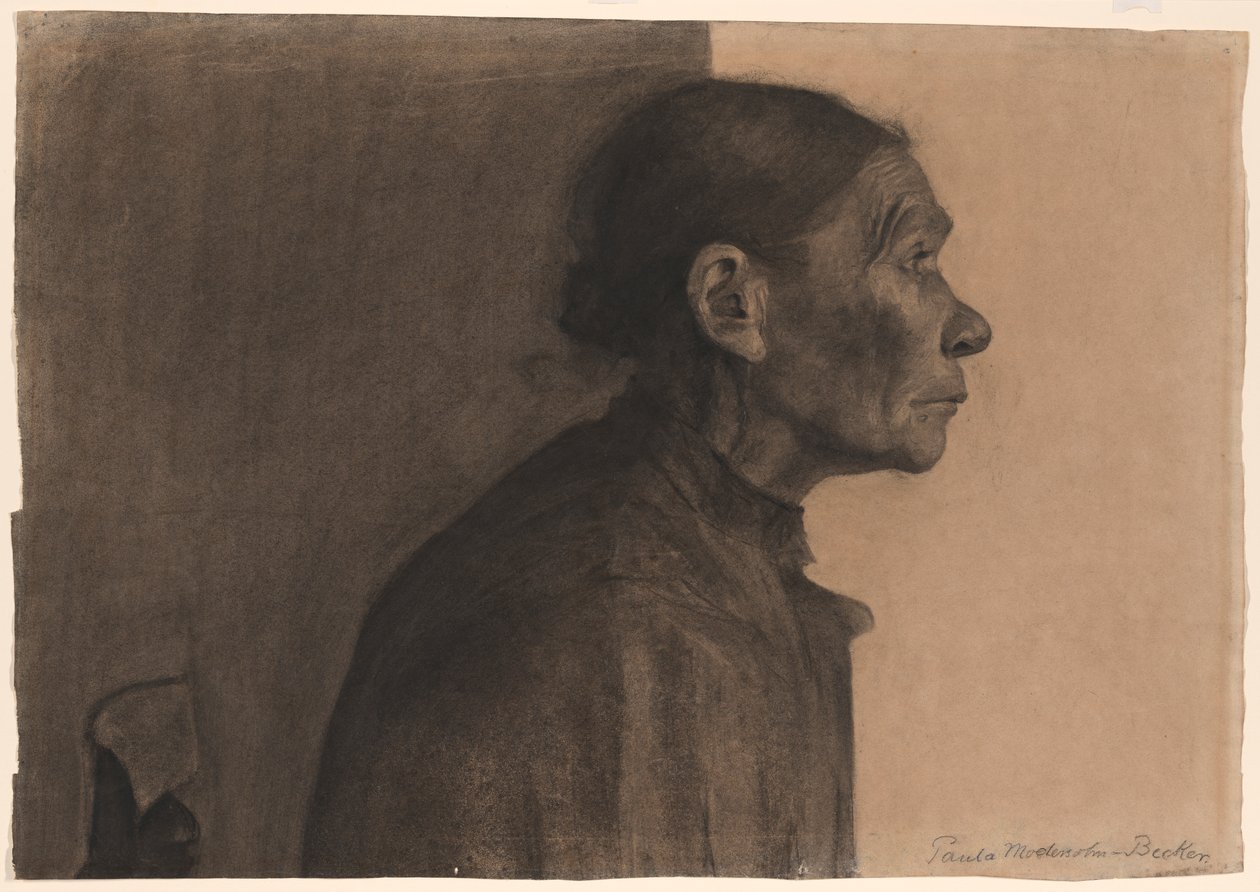 Kvinne i profil, svingt til høyre av Paula Modersohn-Becker