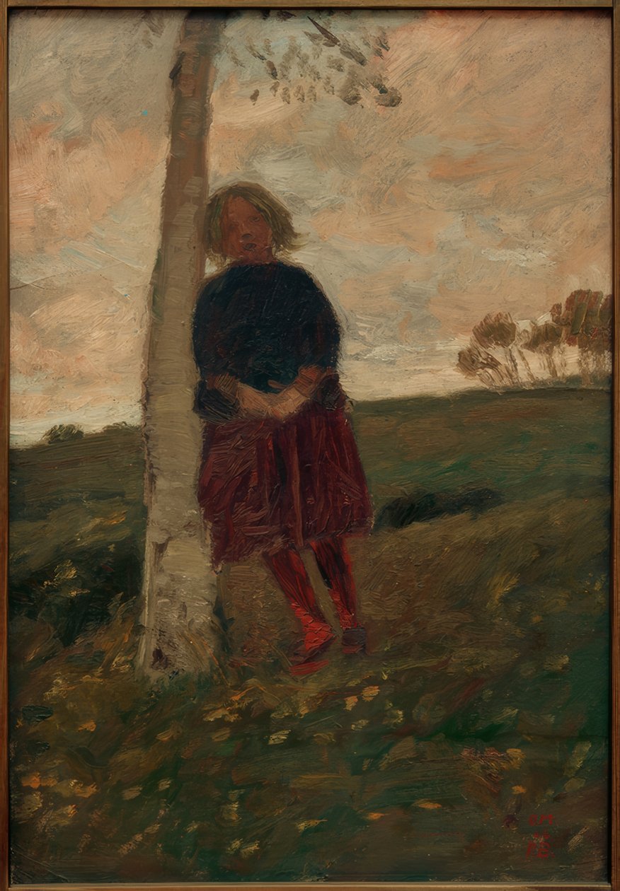 Jente på bjørkestamme (også: jente på tre) av Paula Modersohn Becker