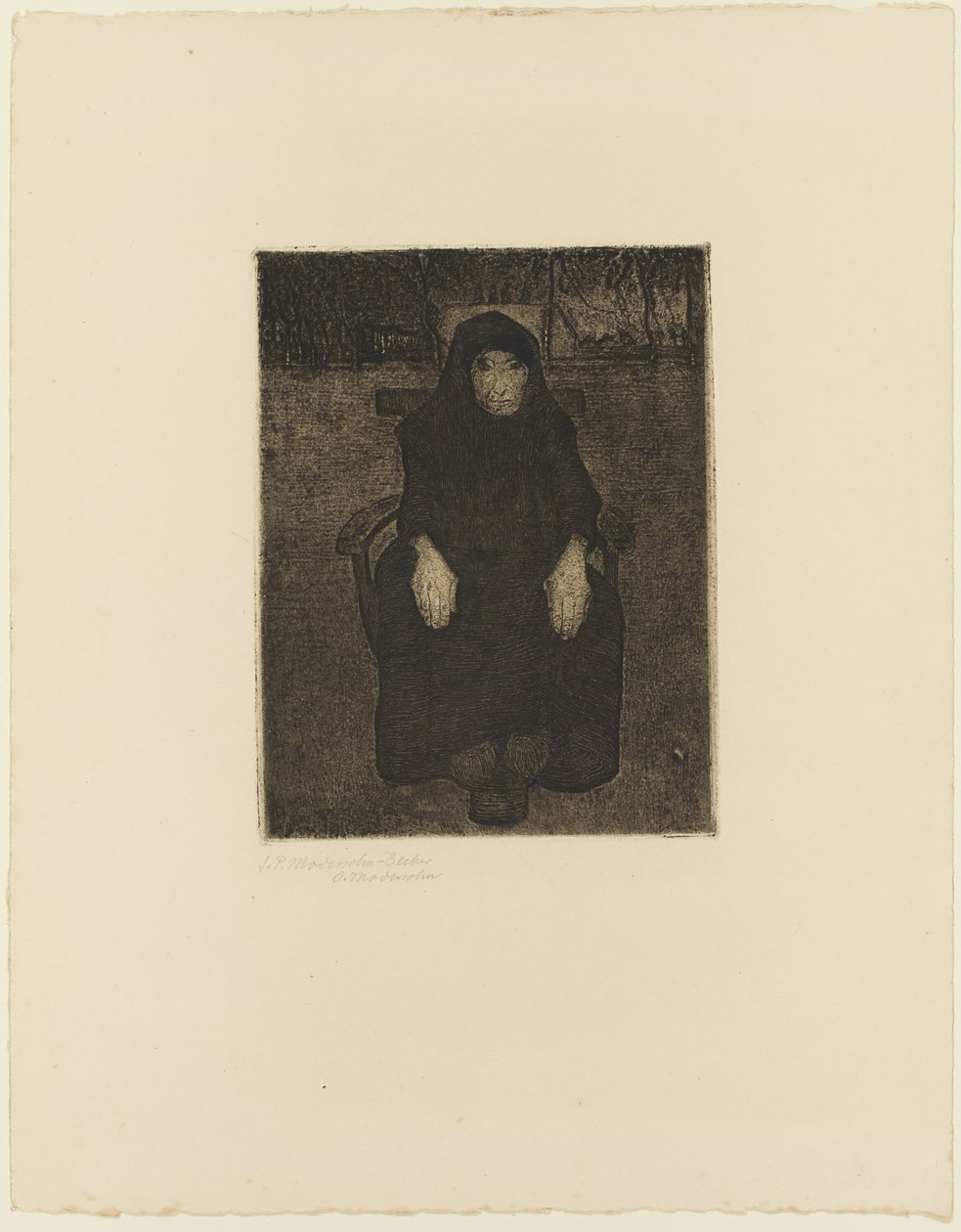 Sittende gammel kvinne av Paula Modersohn Becker