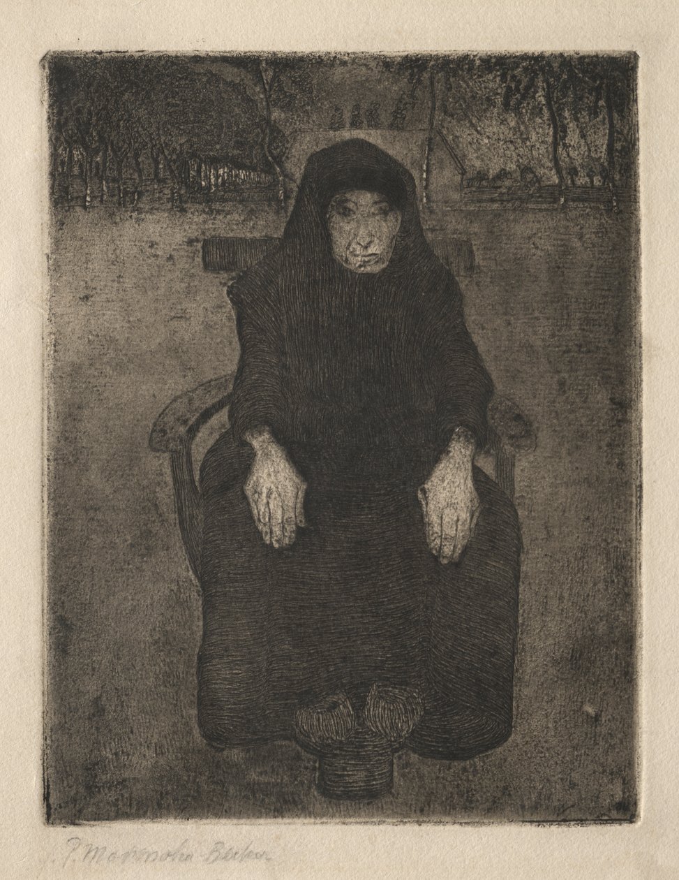 Sittende gammel kvinne av Paula Modersohn Becker