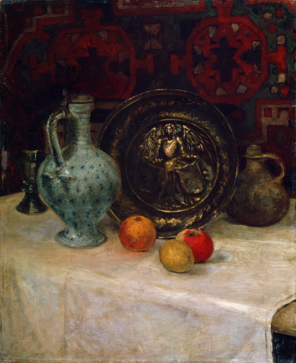 Stilleben med messingplate, slutten av 1800- eller begynnelsen av 1900-tallet av Paula Modersohn Becker