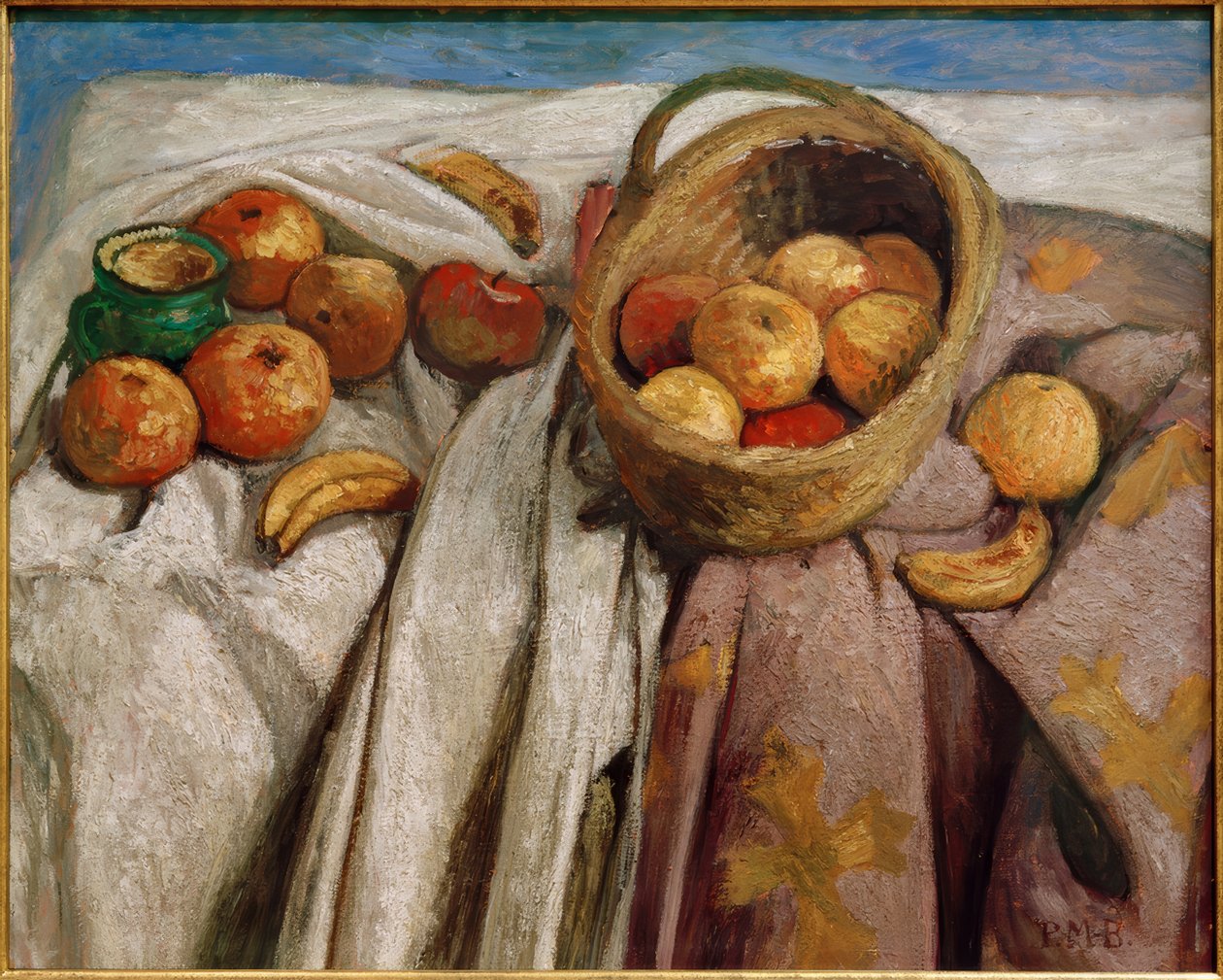 Stilleben med epler og bananer av Paula Modersohn Becker