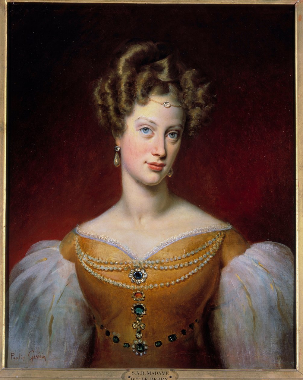 Portrett av Marie Caroline, prinsesse av Bourbon - Sicilia og hertuginne av Berry (1798-1870) Maleri av Paulin Guerin (1783-1855) 1819 Søn. 0,69x0,54 m av Paulin Jean Baptiste Guerin