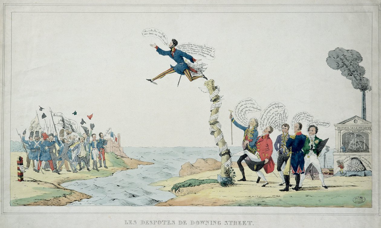 London-konferansen, 4. november 1830: Despotene i Downing Street sender Leopold av Saxe-Cobourg til å regjere i Belgia av Paulus Charles Gerard Poelman