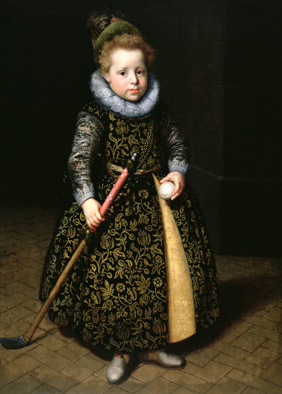 Portrett av en fire år gammel gutt med kølle og ball, 1611 av Paulus Moreelse