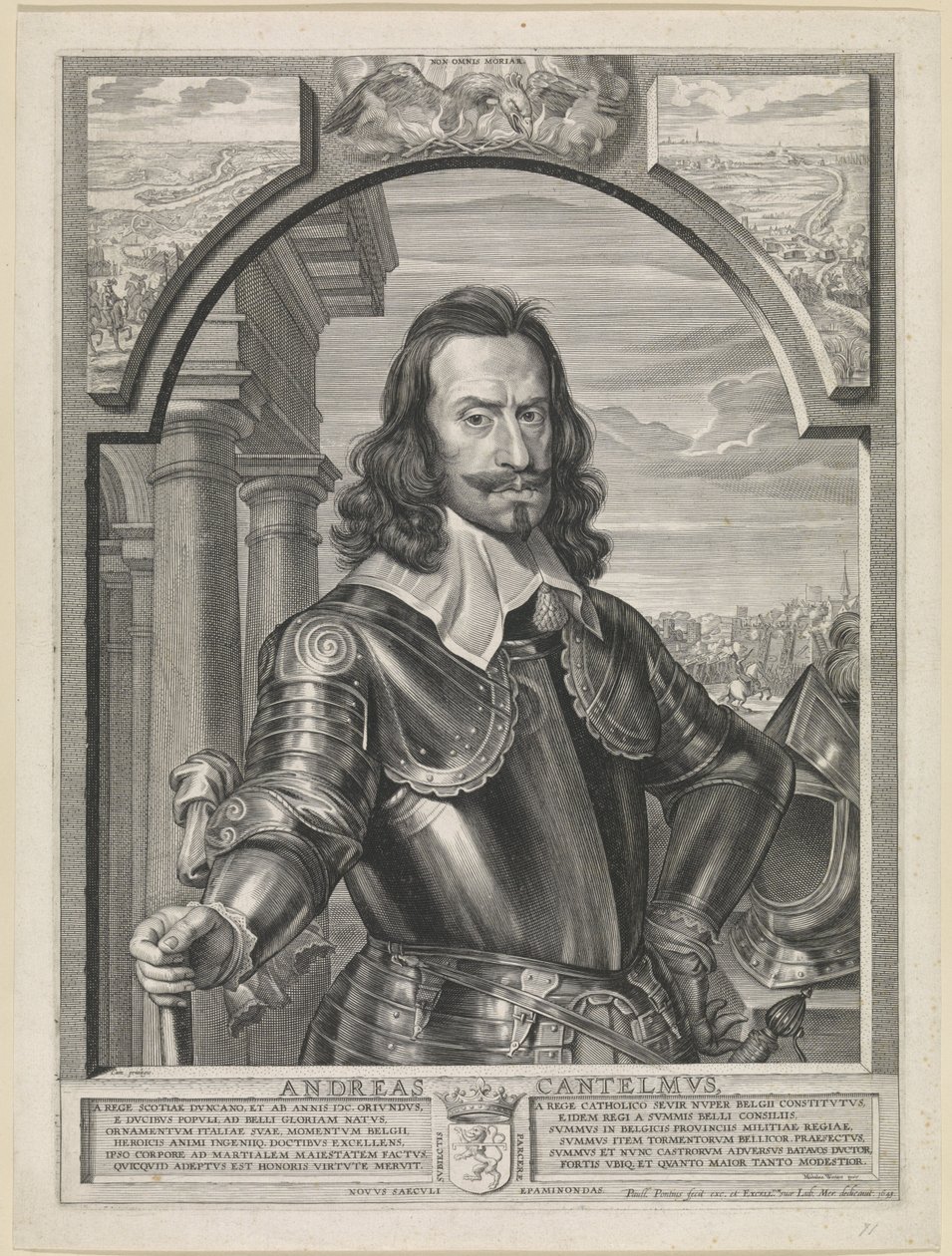 Gravert portrett av Andreas Cantelmo av Paulus Pontius etter Michaelina Woutiers (1643) av Paulus Pontius