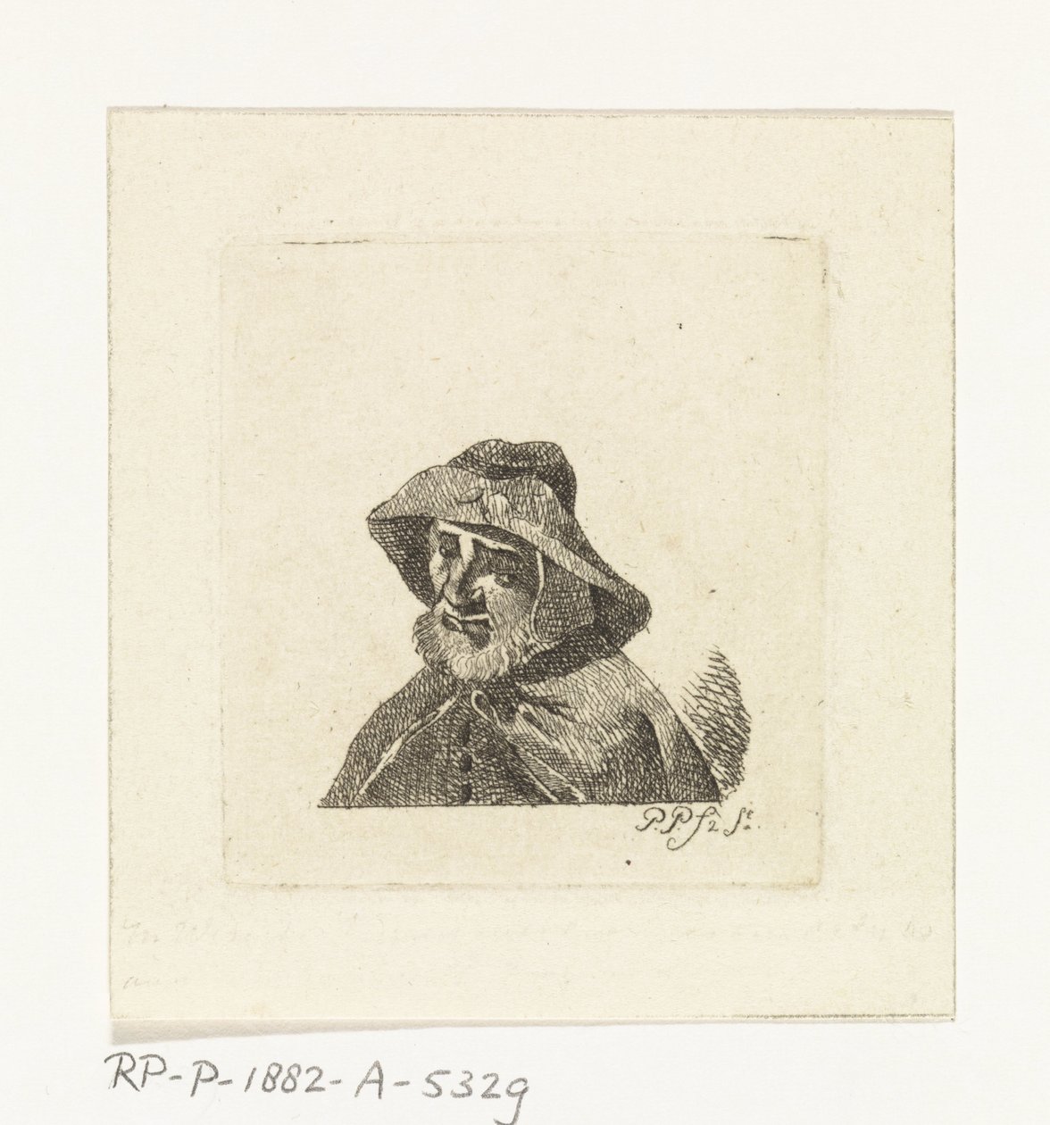 Gammel mann med fiskerhatt av Paulus Charles Gerard Poelman