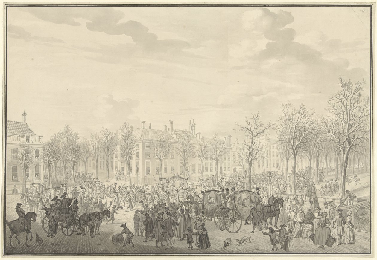 Prins William Vs ankomst til Haag 10. november 1762 av Paulus Constantijn la Fargue (possibly)