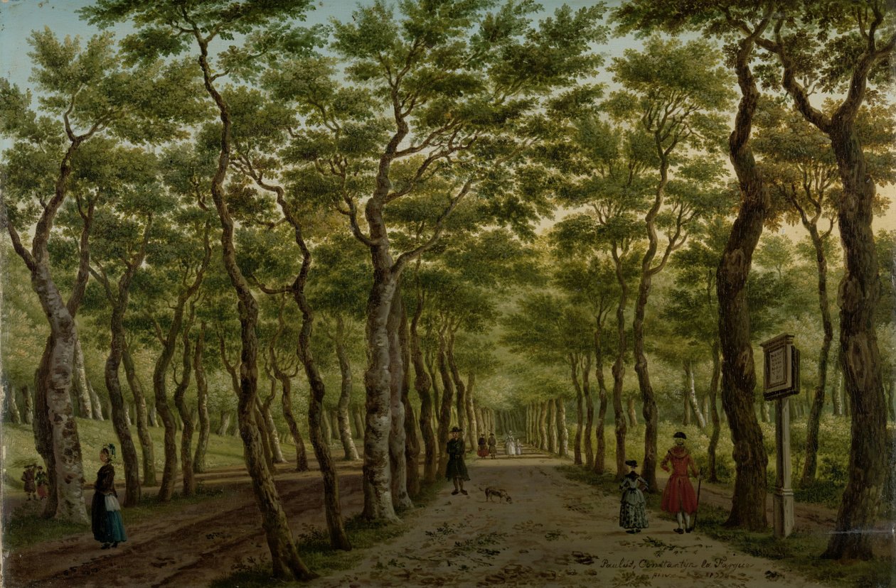 Herepaden i Haagse Bos Scheveningen-skogen nær Haag av Paulus Constantijn la Fargue (signed by artist)