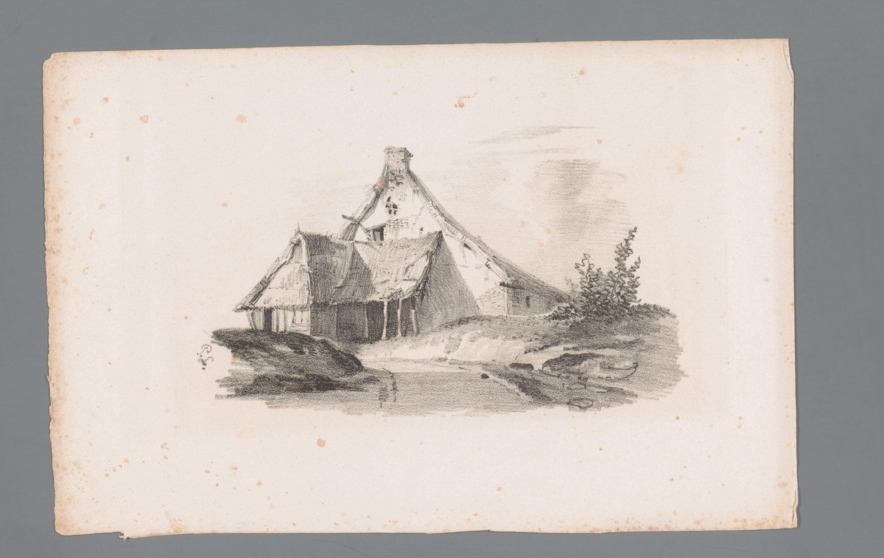 Utsikt over et hus i et kupert landskap Prinsipper for landskap (serietittel) Principles de paysages (serietittel) av Paulus Lauters