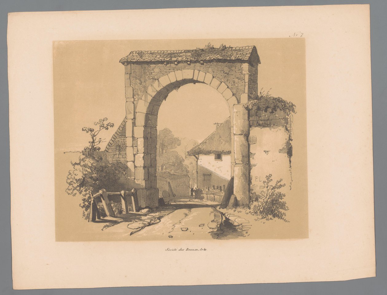 Utsikt over en byport Pittoreske ansikter av Paulus Lauters (serietittel) Etrennes pittoresques pour 1839, par Lauters (serietittel) av Paulus Lauters