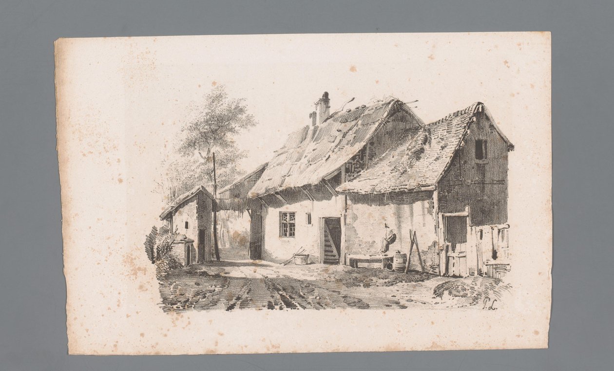 Utsikt over en gate med hus Prinsipper for landskap (serietittel) Principles de paysages (serietittel) av Paulus Lauters
