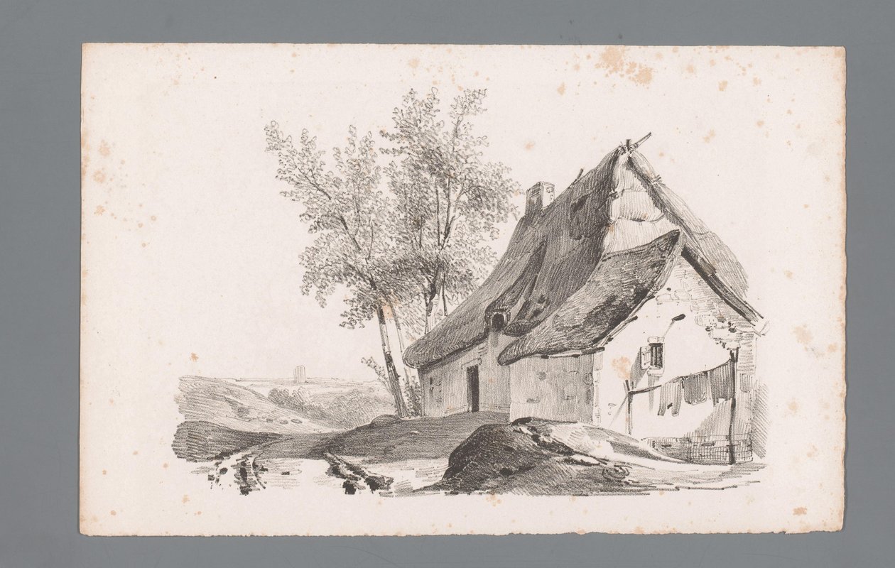 Landskap med landevei og hus Prinsipper for landskap (serietittel) Principles de paysages (serietittel) av Paulus Lauters