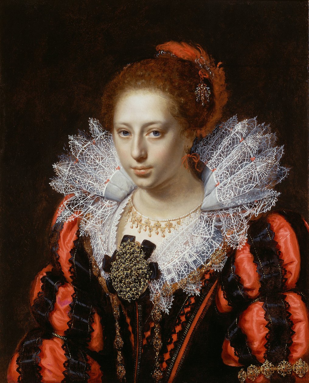 Portrett av en ung dame av Paulus Moreelse