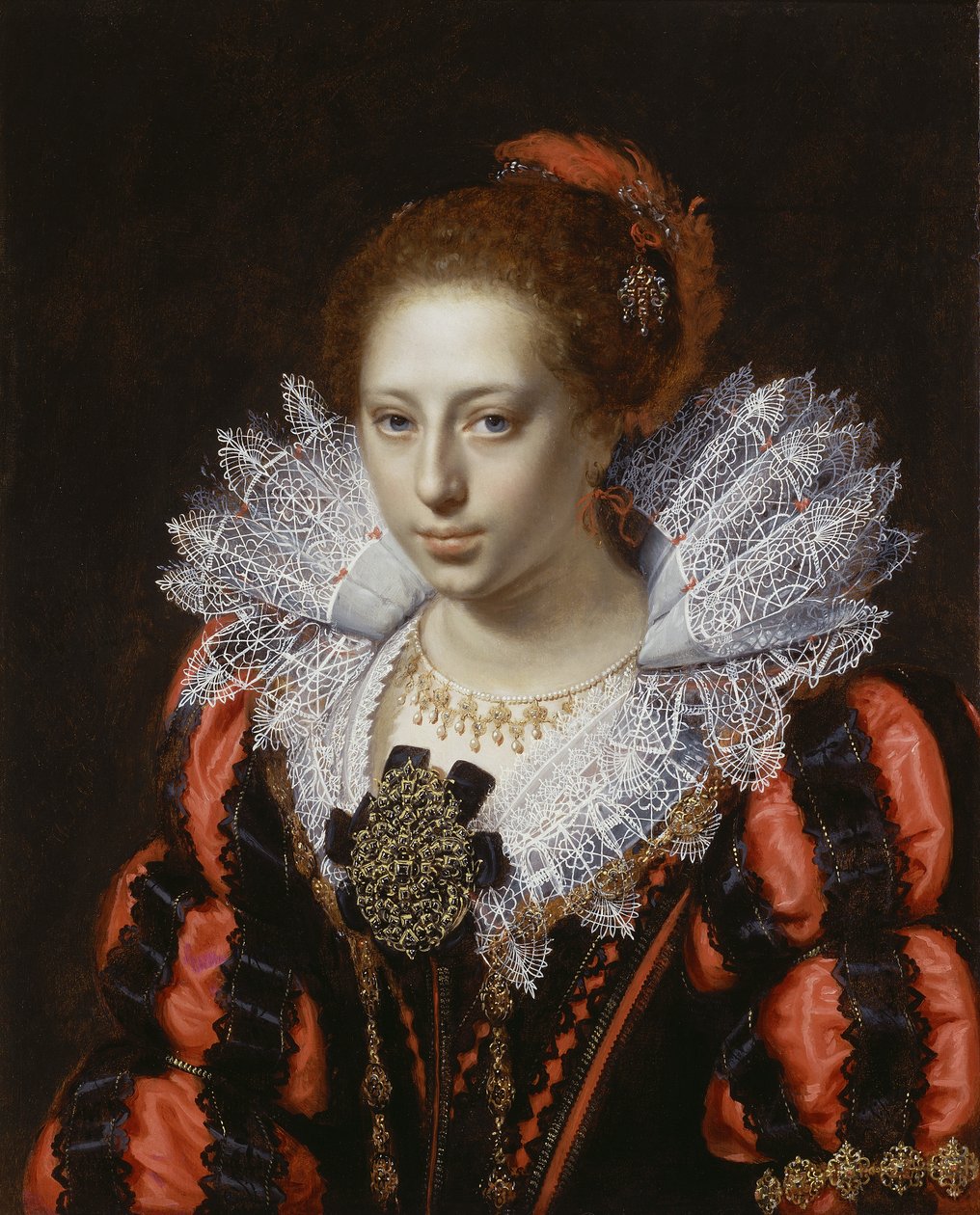 Portrett av en ung dame, ca. 1620 av Paulus Moreelse