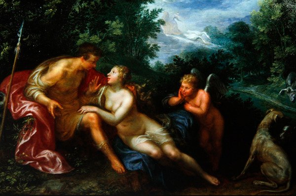 Venus og Adonis av Paulus Moreelse