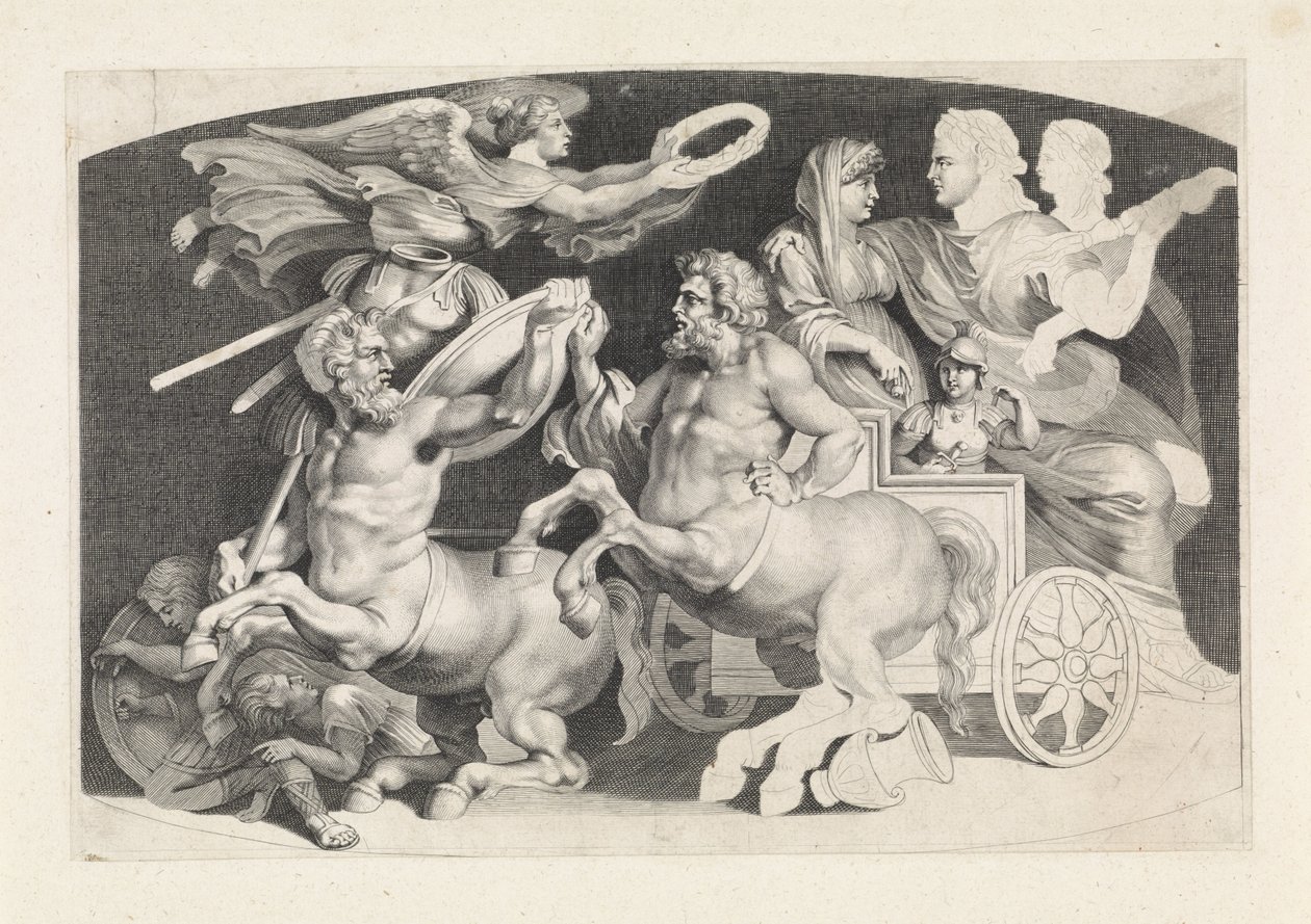 Camee met de triumph van Germanicus en Agrippina Ulike figurer av eldgamle agater, designet av Pietro Paolo Rubenii (serietittel) av Paulus Pontius (attributed to)