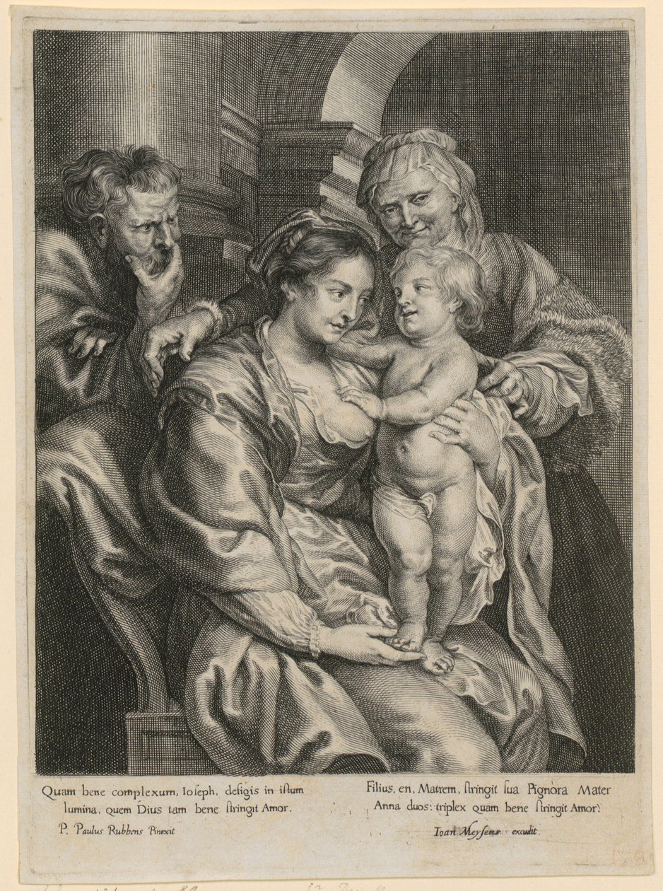 Den hellige familie med Anna av Paulus Pontius