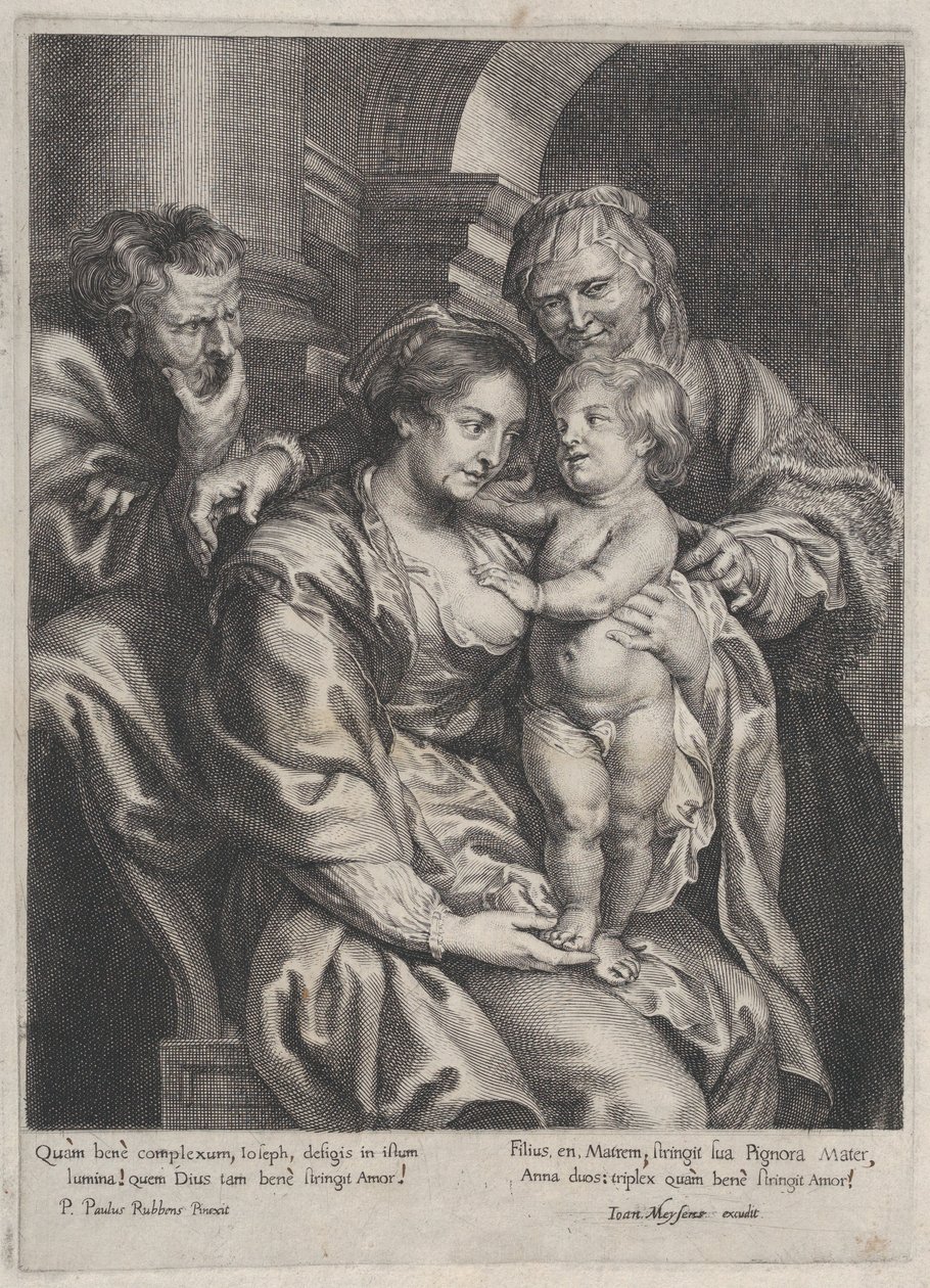 Hellig familie med Saint Anne, ca. 1620-70., ca. 1620-70. av Paulus Pontius