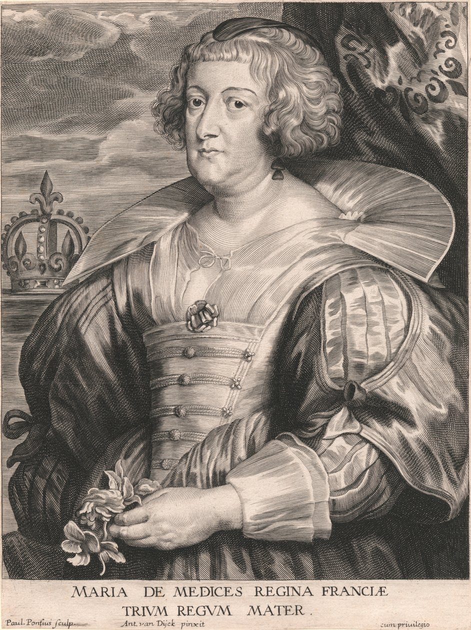 Marie de Medicis, dronning av Frankrike, mor til de tre konger av Paulus Pontius